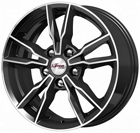 Диск литой 16x6.5 5x114.3 ET45 D60.1 IFREE Икигай Блэк Джек фото 1